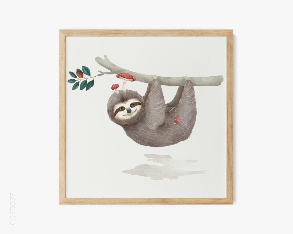 BST Các Loài Vật Đáng Yêu Màu Nước No.1 – Cute Sloth