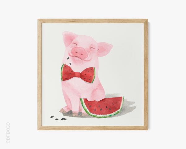 BST Các Loài Vật Đáng Yêu Màu Nước No.14 - Cute Piglet